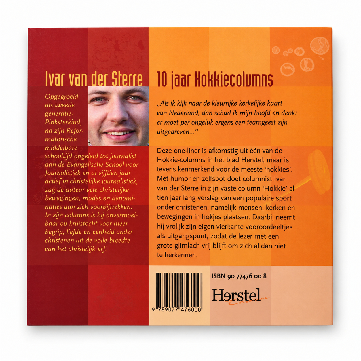 Achterkant van het boek Hokkie met flaptekst en ISBN